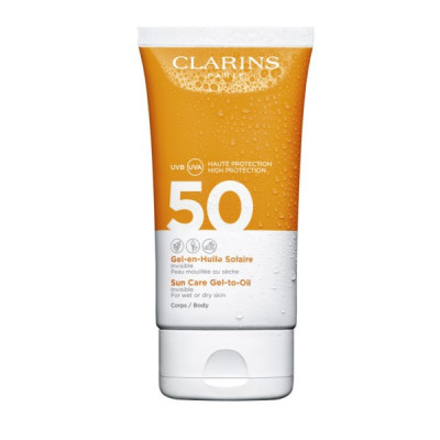 CLARINS, GEL-ACEITE SOLAR PARA EL CUERPO SPF50